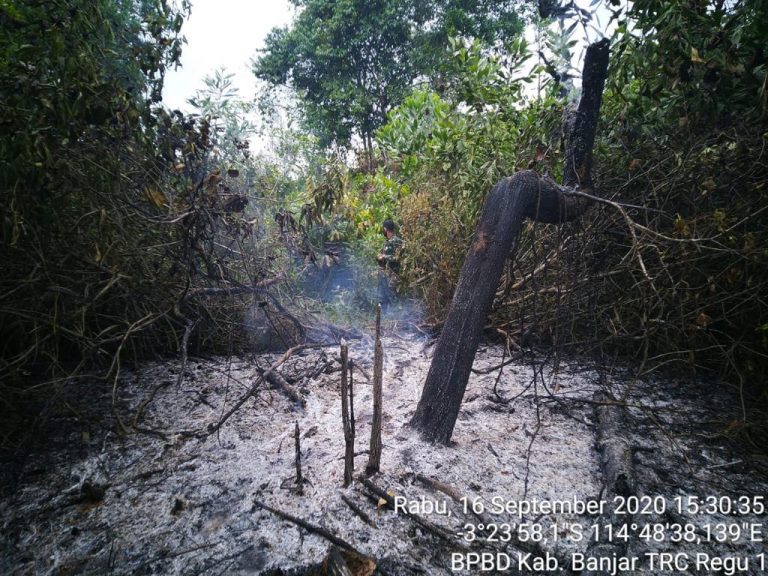 Penanganan Karhutla di Desa Tungkaran Kec. Martapura Kota