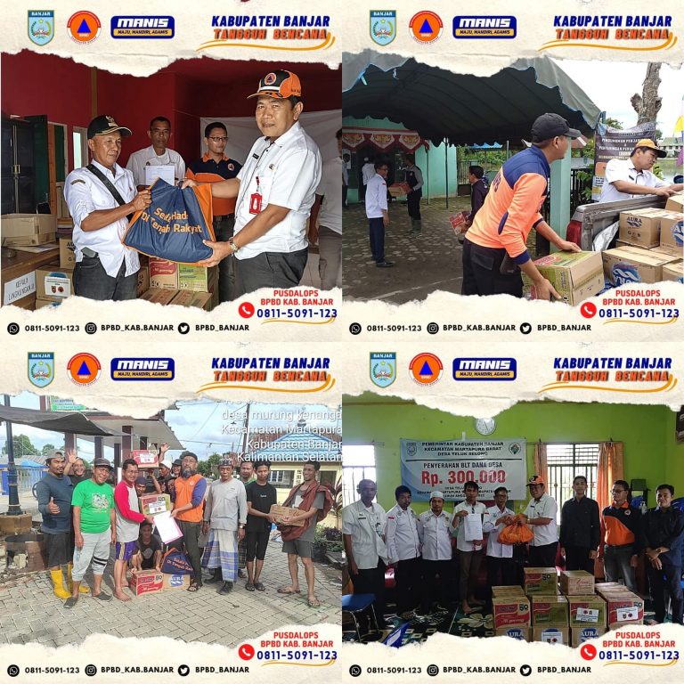 BPBD Banjar Salurkan Bantuan Kepada Masyarakat Terdampak Banjir