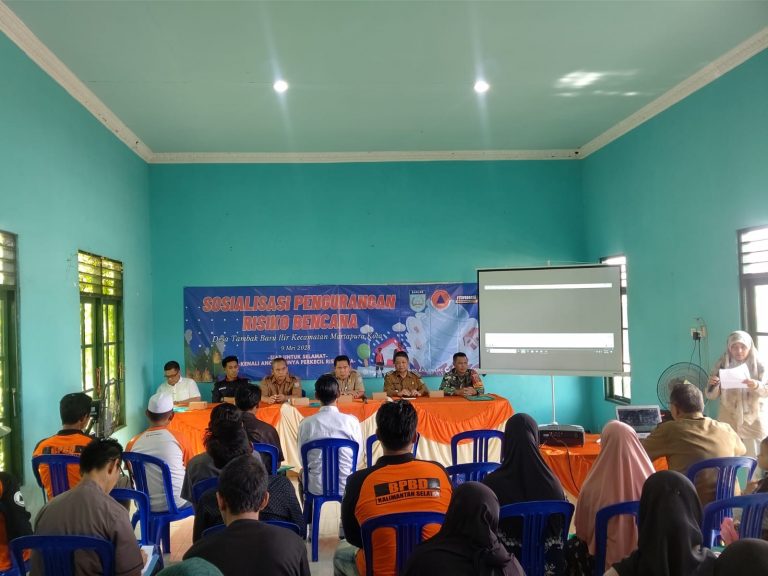 Sosialisasi Penguranga Risiko Bencana di Desa Tambak Baru Ilir Kecamatan Martapura