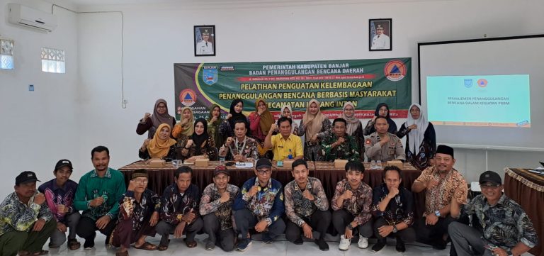 BPBD Gelar Pelatihan Penguatan Kelembagaan Penanggulangan Bencana Berbasis Masyarakat (PBBM) di Kecamatan Karang Intan.