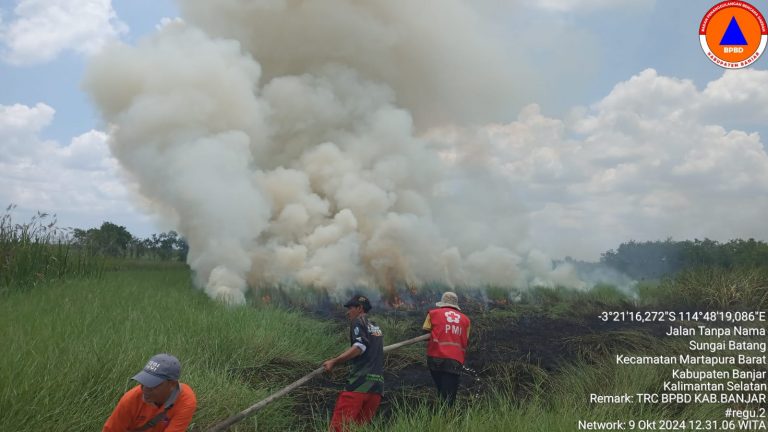 Tim Gabungan BPBD Padamkan Karhutla di Desa Sungai Batang