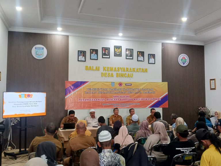 BPBD Kabupaten Banjar Gelar Pelatihan Penguatan Kelembagaan Penanggulangan Bencana Berbasis Masyarakat di Desa Bincau